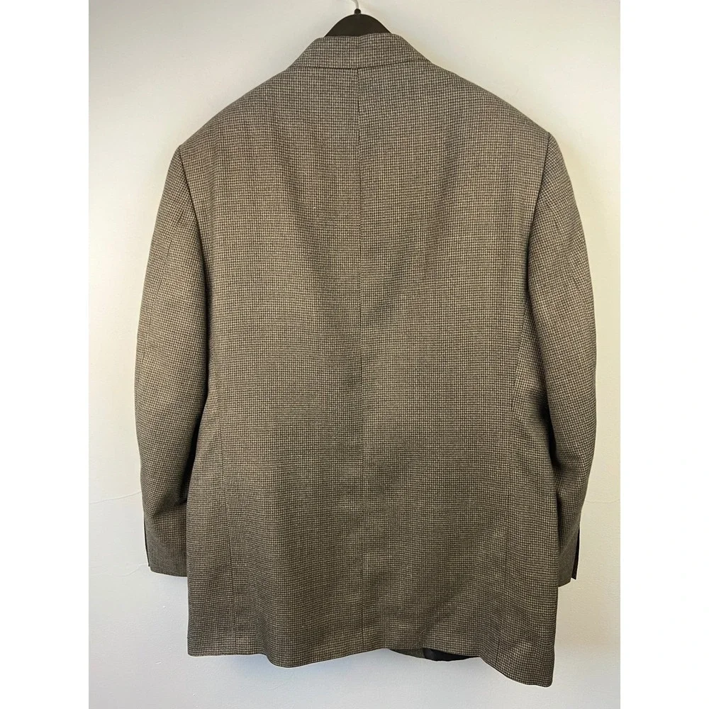 Pierre Cardin Wool Blend Houndstooth Blazer Sport Coat Size 42R Office Career‎